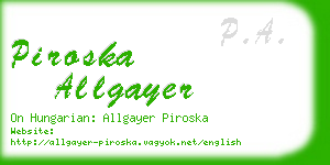 piroska allgayer business card